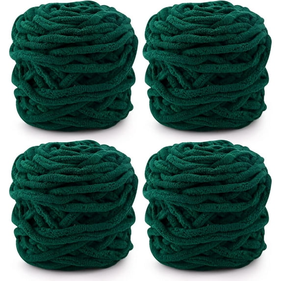 Knitting Wool Yarn 4 x 100g Multi-Colored Knitting Yarn for Crochet, Soft Chunky Yarn for Yarn Projects Making Plush Balls Handmade Bags Sweaters Shoes Hats Sweaters Blankets Scarves