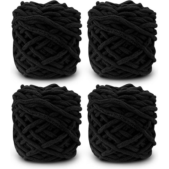 Knitting Wool Yarn 4 x 100g Multi-Colored Knitting Yarn for Crochet, Soft Chunky Yarn for Yarn Projects Making Plush Balls Handmade Bags Sweaters Shoes Hats Sweaters Blankets Scarves