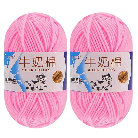 Knitting Yarn 5 Ply Cotton Skeins 50g – Soft Crochet & Knitting Yarn for Sweaters, Scarves, Hats, DIY Crafts, 2 Pack Bright Colors