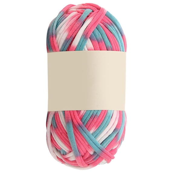 Knitting Yarn Carpet Yarn Tubular Yarn Washable T Shirt Yarn Fabric Cloth Yarn for Crochet Rug Making Carpets Home Decor Hats Red Blue White