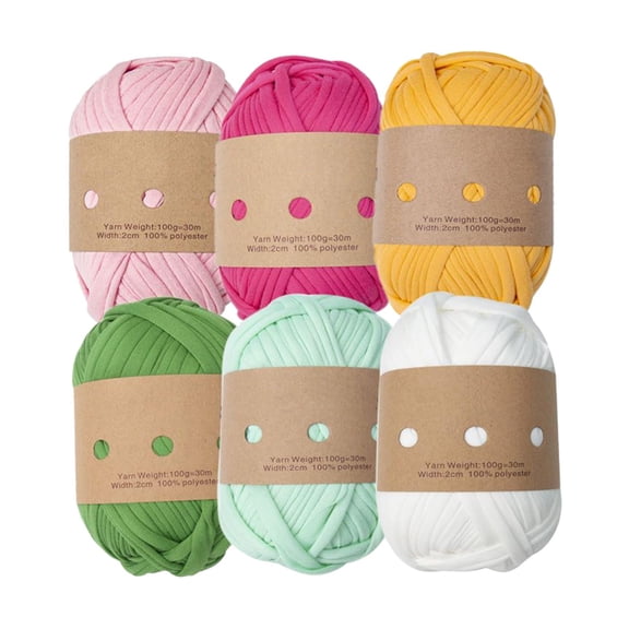 Knitting Yarn,Crocheting Knitting Yarn Set Chunky Tshirt Yarn,Fabric Cloth Thick Knitting Yarn Elastic Soft,Hand DIY Bag Cushion Knitted Crochet Cord Thread,Hand Knitting Blanket Mat Rug Yarn B