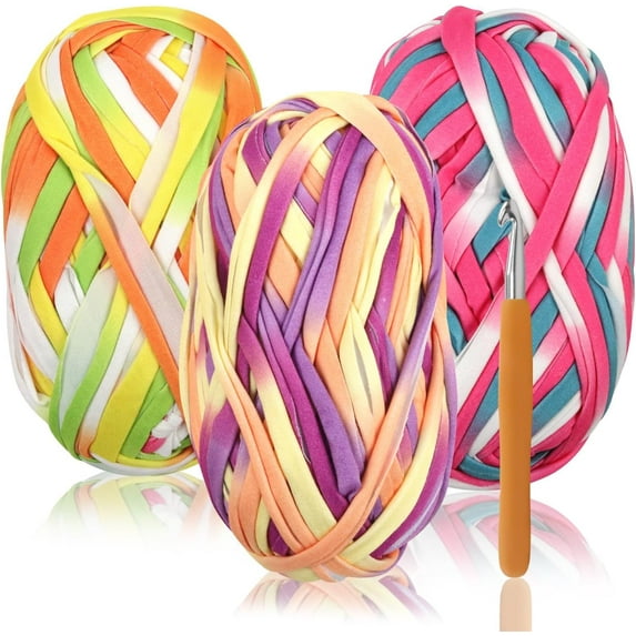 Knitting Yarn Fabric Cloth T-Shirt Yarn Carpet Yarn,120 Yards Versatile Fabric, T-Shirt, Carpet Yarn for DIY Crafts & Home Décor - Ideal for Crocheting, Weaving, Rug Making