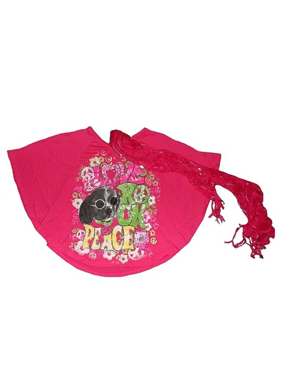 Knitworks Big Girls'"Love, Rock, Peace" Fashion Top & Scarf Set - M (10/12)