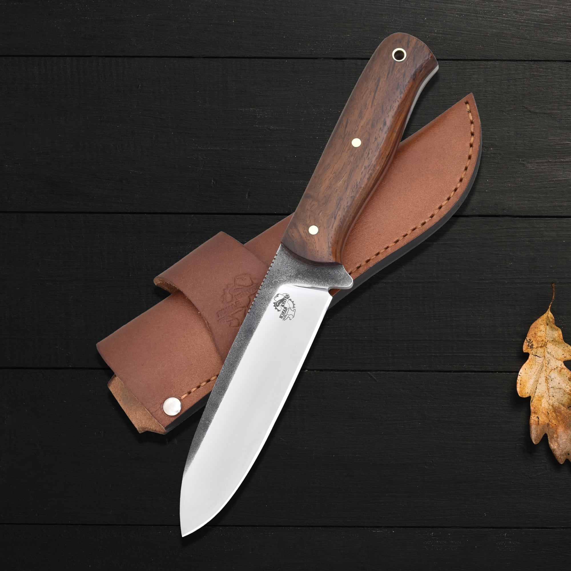 Knives Ranch 3091 440C Steel Bushcraft Knife with Rosewood Handle – Fixed Blade Outdoor Knife for Camping, Survival, Hunting & Utility Use