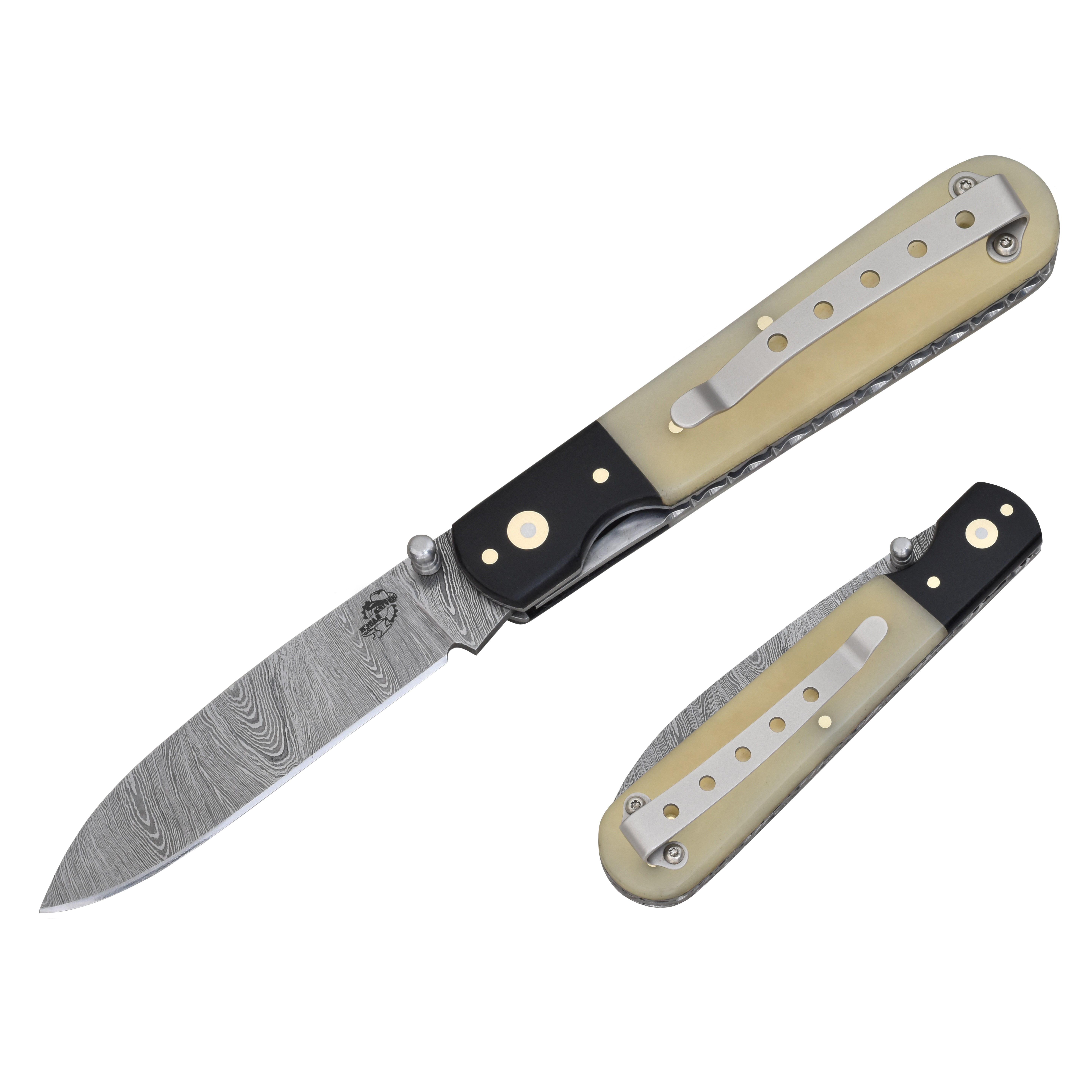 Knives Ranch Handmade Pocket Knife - Folding Blade Knife with Sheath, EDC Knife for Men with Bone Handle for Outdoor Camping & Hunting (5131-B)