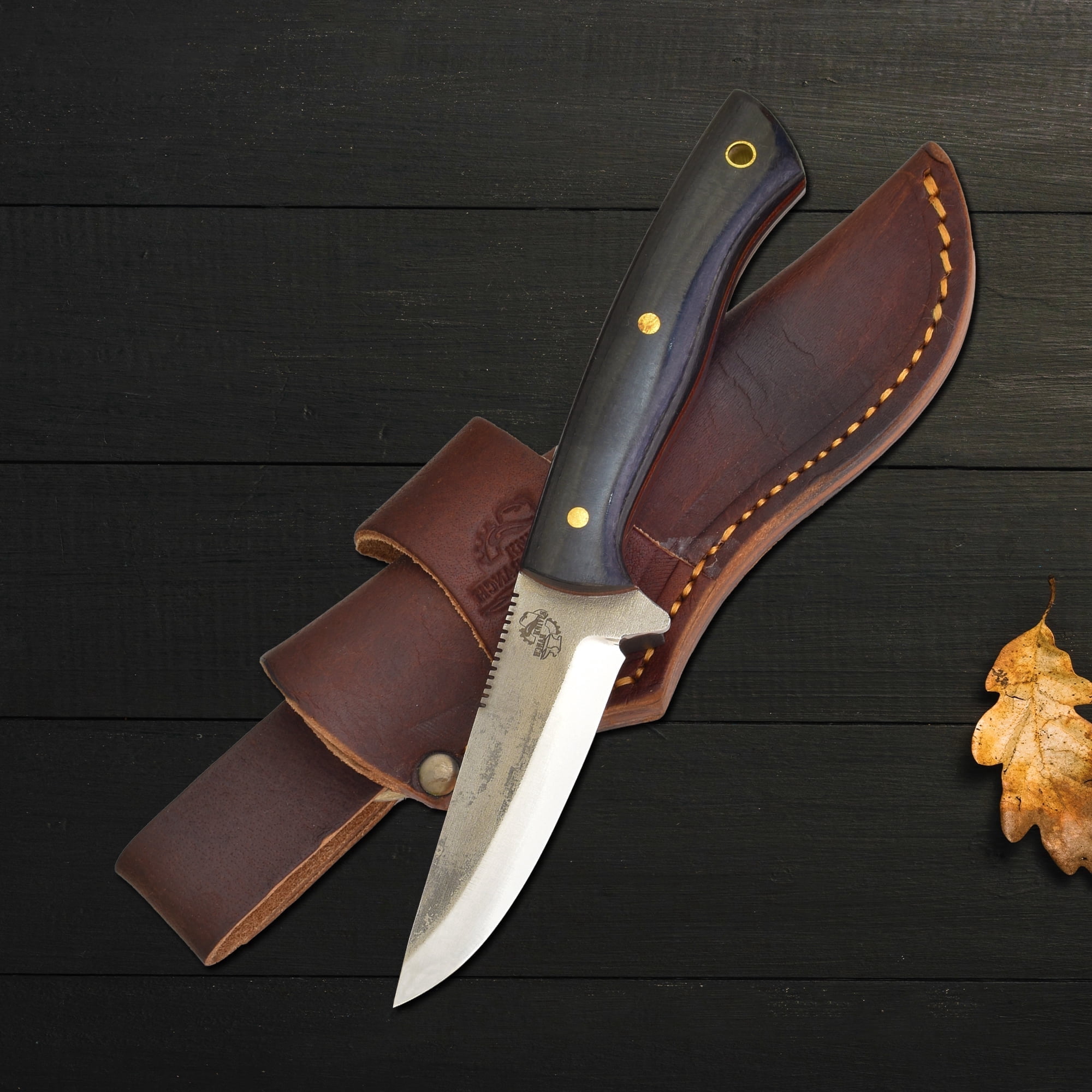 Knives Ranch Model 3097 440C Steel Bushcraft Knife with Black Micarta Handle – Heavy Duty Fixed Blade Knife for Camping, Survival, Outdoor Use & EDC Gear
