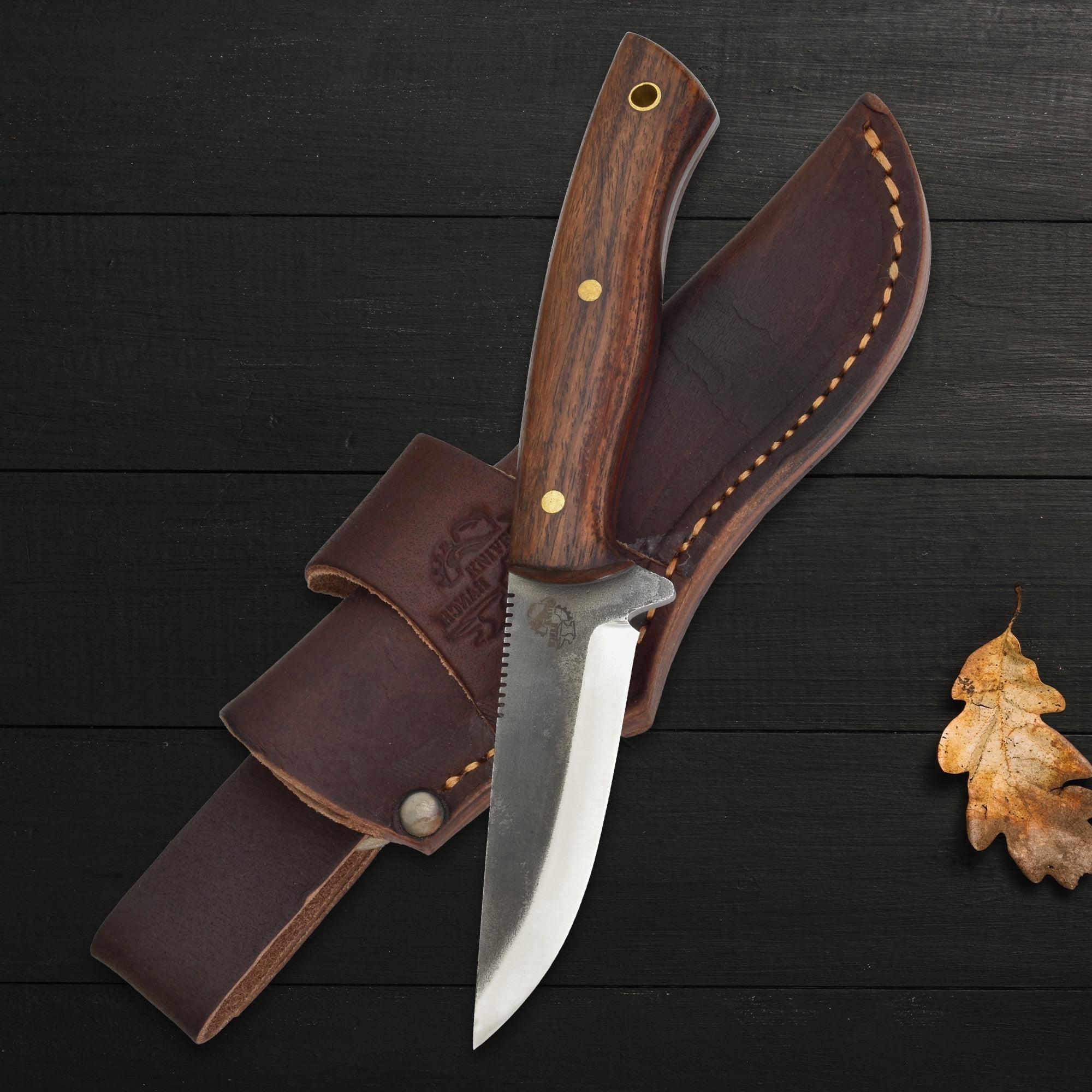 Knives Ranch 3097 440C Steel Bushcraft Knife with Rosewood Handle – Fixed Blade Outdoor Knife for Camping, Survival, Hunting & Utility Tasks