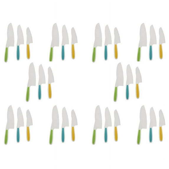 Knives for Kids 30-Piece Nylon Kitchen Baking Knife Set,Children's Cooking Knives Firm Grip, Serrated Edges