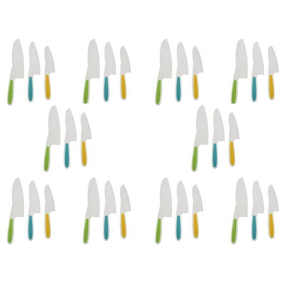 Knives for Kids 30-Piece Nylon Kitchen Baking Knife Set,Children's Cooking Knives Firm Grip, Serrated Edges