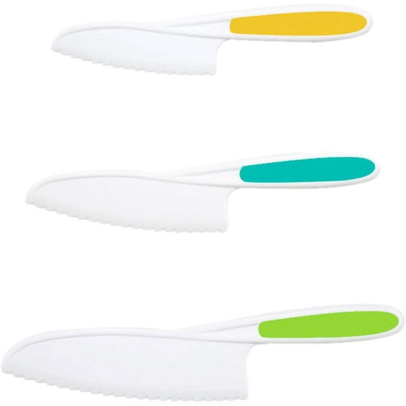 Knives for Kids,Set of 3 Kids Nylon Set Kid Safe Knives for Cooking | Toddler Kids Knives for Real Cooking & Cutting Fruit, Bread, Lettuce