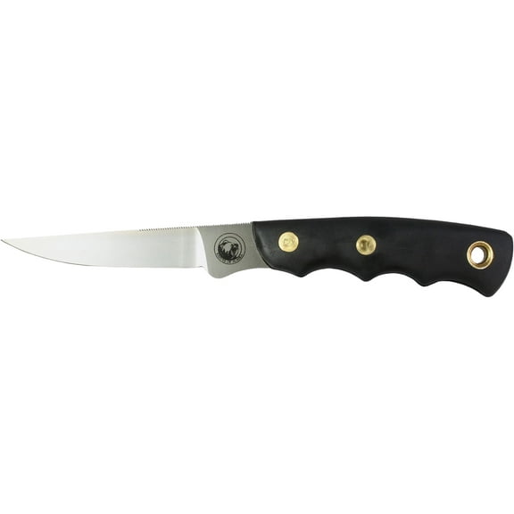 Knives of Alaska Jeager D2 Fixed Blade Knife, Suregrip Handle, Black