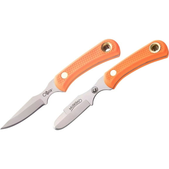 Knives of Alaska Muskrat/Cub Bear Combo Fixed Blade Knife Set MagnaCut Orange