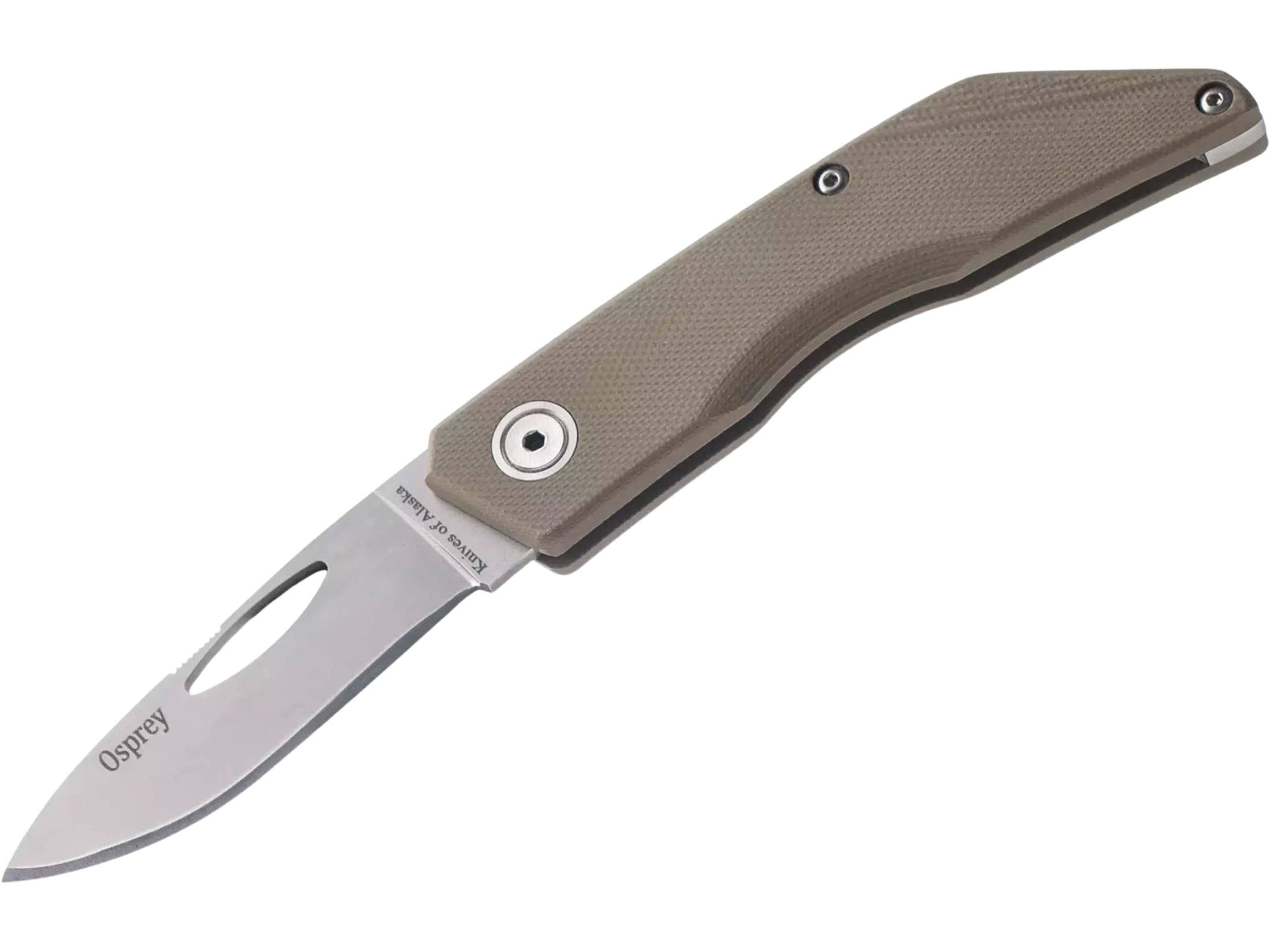 Knives of Alaska Osprey Pocket Knife 2.32" Drop Point D2 Bead Blasted Blade G-10 Handle OD Green