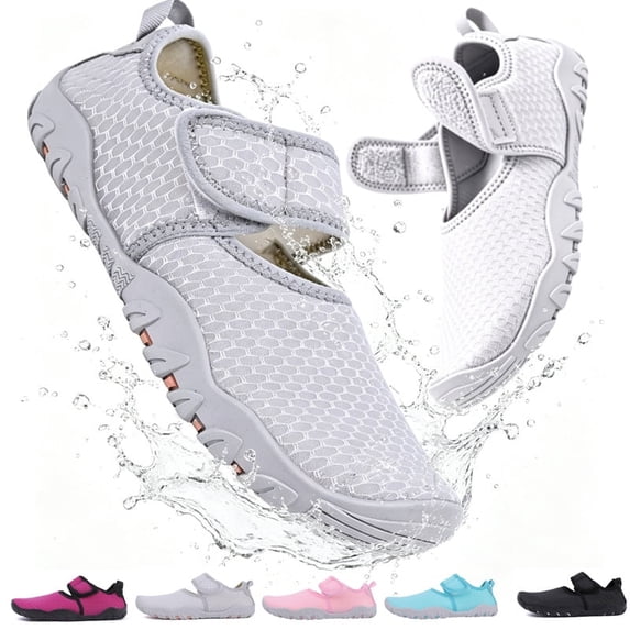 Knivor Adjustable Strap Water Shoes for Women Quick-Drying Comfort Water Footwear Hook & Loop Non-Slip Swim Shoes for Beach Yoga Casual