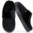 thumbnail image 1 of Knivor Corduroy Fuzzy Open Back House Slippers for Men Winter Warm Platform Non Slip Cozy Lined Indoor Bedroom Slippers, 1 of 9