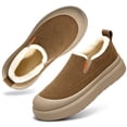 thumbnail image 1 of Knivor Platform Slip On Ankle Bootie Slippers for Women Fleece Lined Thick Sole Closed Back Warm Winter Bootie Slippers for Indoor Outdoor Daily Wear, 1 of 9