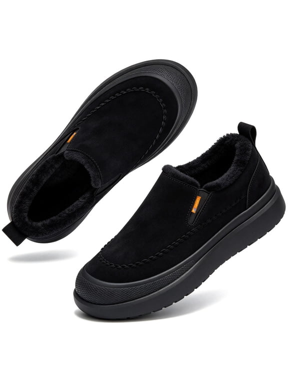 Platform Slip On Ankle Bootie Slippers for Women Fleece Lined Thick Sole Closed Back Warm Winter Bootie Slippers for Indoor Outdoor Daily Wear