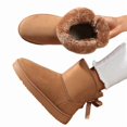 thumbnail image 1 of Knivor Cozy Winter Boots for Women Fuzzy Warm Ankle Snow Boots with Back Bow Detail Stylish Slip On Short Boots for Casual Cold Weather Outdoor Wear, 1 of 3