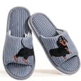 thumbnail image 1 of Knivor Cute Animal Slippers for Women Dachshund Sausage Dog Embroidered Corduroy Open Back House Slippers Warm Non Slip Cozy Indoor Bedroom Slide Slippers, 1 of 9