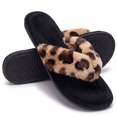 thumbnail image 1 of Knivor Leopard Print Fuzzy Flip Flop House Slippers for Women Warm Non Slip Indoor Bedroom Thong Slippers, 1 of 9