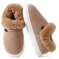 thumbnail image 1 of Knivor Memory Foam Bootie Slippers for Women Men Unisex Corduroy Faux Fur Collar Closed Back House Slippers Plush Fuzzy Warm Indoor Winter Home Shoes for Couples, 1 of 9