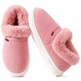 thumbnail image 1 of Knivor Memory Foam Bootie Slippers for Women Men Unisex Corduroy Faux Fur Collar Closed Back House Slippers Plush Fuzzy Warm Indoor Winter Home Shoes for Couples, 1 of 9