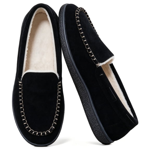 Knivor Plush Fuzzy Women's Slippers Cozy Warm Slip-On Winter House Slippers for Women Non Slip Rubber Sole Loafers Indoor Outdoor Moccasin Slippers Winter Daily Wear