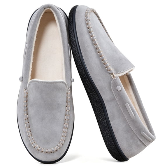 Knivor Plush Fuzzy Women's Slippers Cozy Warm Slip-On Winter House Slippers for Women Non Slip Rubber Sole Loafers Indoor Outdoor Moccasin Slippers Winter Daily Wear
