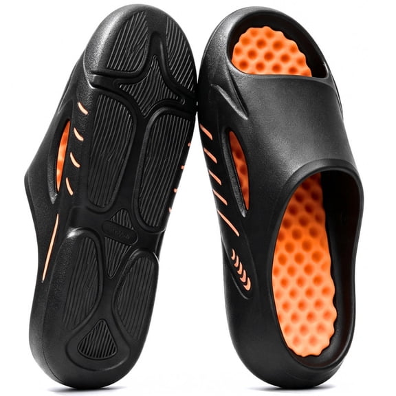 Knivor Recovery Slides for Men Cushioned Cloud Foam Non-Slip EVA Slides with Massage Footbed Open Toe Platform Slip On Sandals for Shower Beach & Casual