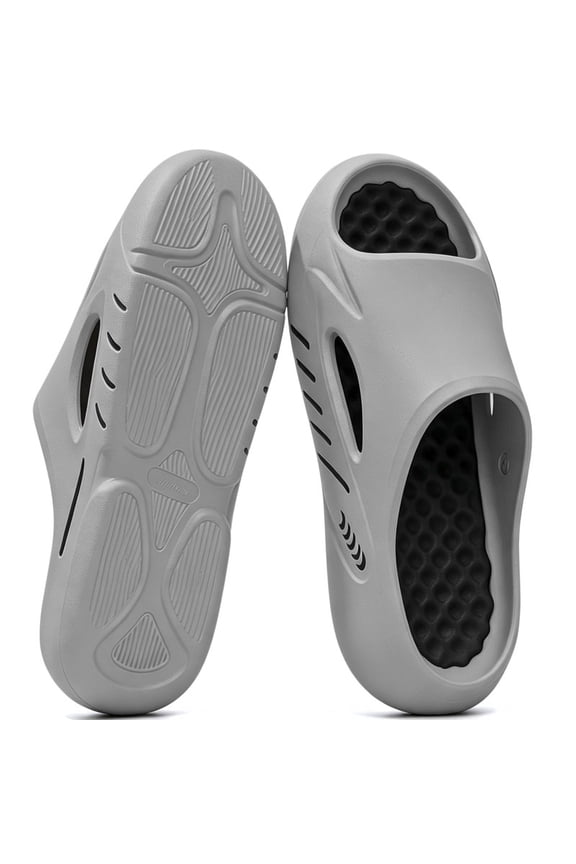 Recovery Slides for Men Cushioned Cloud Foam Non-Slip EVA Slides with Massage Footbed Open Toe Platform Slip On Sandals for Shower Beach & Casual