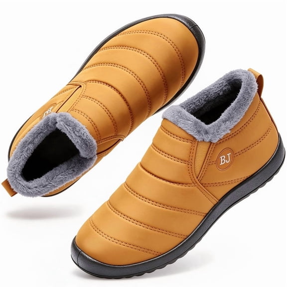 Knivor Slip On Cozy Winter Shoes for Women Fleece Lined Waterproof Ankle Footwear Non Slip Lightweight Warm Snow Booties Indoor Outdoor Daily Wear