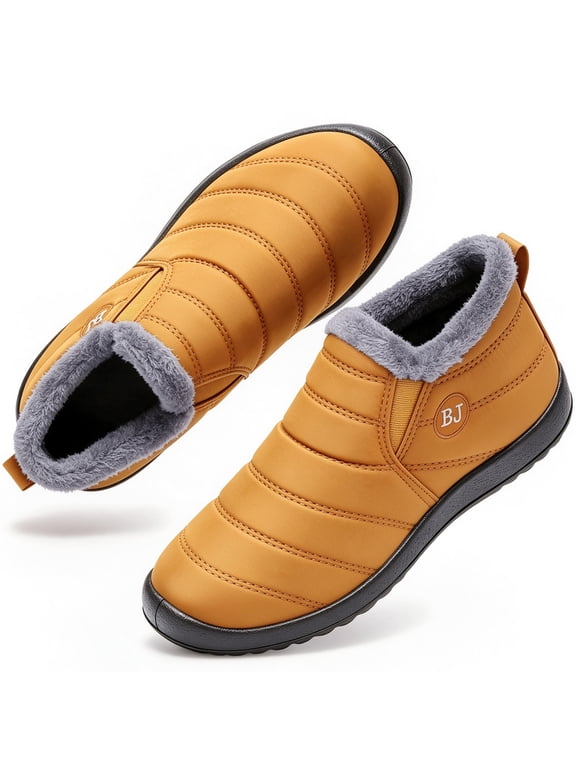 Slip On Cozy Winter Shoes for Women Fleece Lined Waterproof Ankle Footwear Non Slip Lightweight Warm Snow Booties Indoor Outdoor Daily Wear