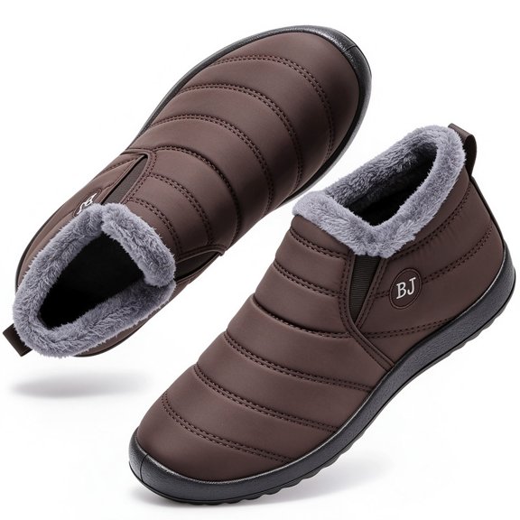 Knivor Slip On Cozy Winter Shoes for Women Fleece Lined Waterproof Ankle Footwear Non Slip Lightweight Warm Snow Booties Indoor Outdoor Daily Wear