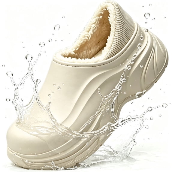 Knivor Unisex Bootie Slippers for Women Men Fold‑Down Convertible Heel Fleece Lined Water‑Resistant EVA Winter House Shoes Non‑Slip Indoor Outdoor Slip‑On Slippers