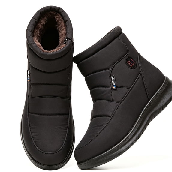 Knivor Waterproof Snow Boots for Women Cozy Warm Winter Mid Calf Boots Fur Lined with Side Zid Anti-Slip Sole Lightweight Boots for Outdoor Hiking Daily Commute