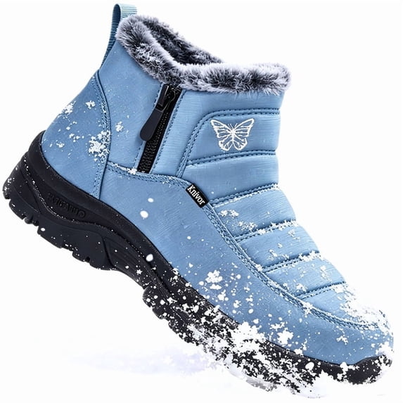 Knivor Waterproof Winter Snow Boots for Women Fleece Lined Non Slip Side Zipper Cozy Ankle Boots for Outdoor Daily Cold Weather Footwear