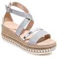 thumbnail image 1 of Knivor Wedge Sandals for Women Ankle Strap Espadrille Sandals Stud Trim Platform Open Toe Summer Casual Sandals Non Slip Sole Adjustable Buckle for Casual Daily,Beach, 1 of 9