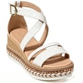 thumbnail image 1 of Knivor Wedge Sandals for Women Ankle Strap Espadrille Sandals Stud Trim Platform Open Toe Summer Casual Sandals Non Slip Sole Adjustable Buckle for Casual Daily,Beach, 1 of 9