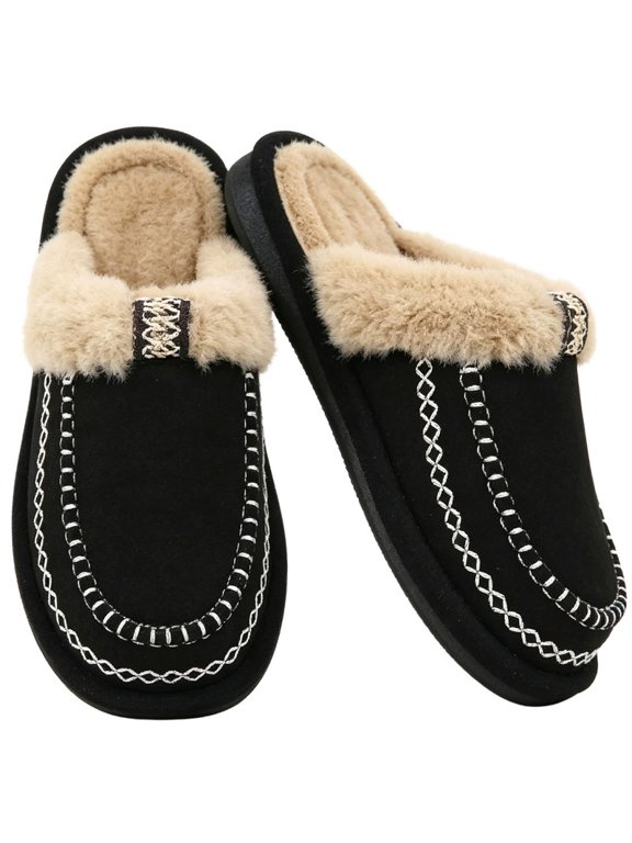 Winter Bedroom Slippers for Women Men Warm Plush House slippers Non-Slip Thick Sole Indoor Outdoor Slip On Slides