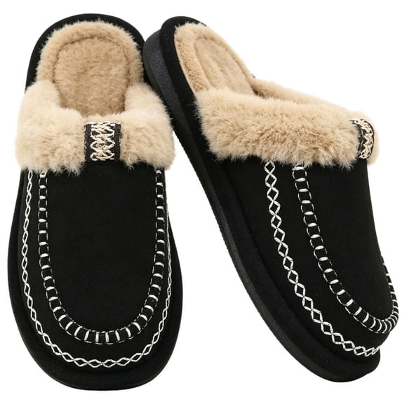Knivor Winter Bedroom Slippers for Women Men Warm Plush House slippers Non-Slip Thick Sole Indoor Outdoor Slip On Slides
