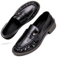 thumbnail image 1 of Knivor Women's Penny Loafers Loafers for Women Chunky Block Heel Slip On Dress Loafers Classic Business Casual Office Shoes, 1 of 9