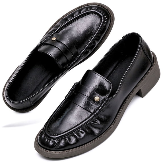 Knivor Women's Penny Loafers Loafers for Women Chunky Block Heel Slip On Dress Loafers Classic Business Casual Office Shoes