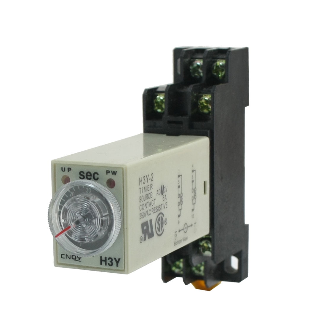 Knob Control AC110V 8P DPDT 60s Timer Time Delay Relay w Socket Base ...