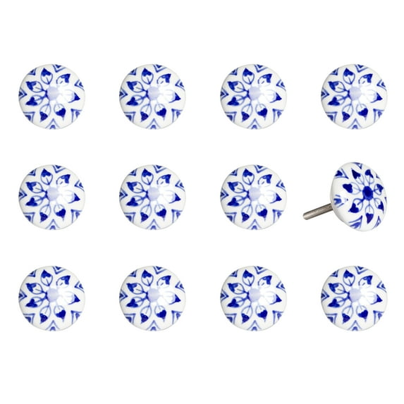 Knob-It 12-Piece Vintage Cabinet Drawer Knobs 2 Inch Hand Painted Colorful