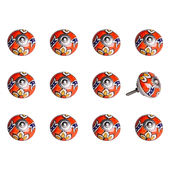 Knob-It 12-Piece Vintage Cabinet Drawer Knobs Hand Painted Bohemian 20 Inch