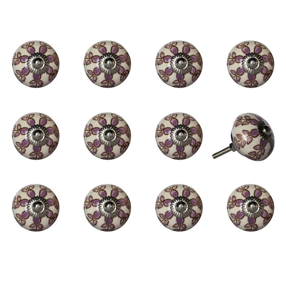 Knob-It 12-Piece Vintage Cabinet Drawer Knobs Hand Painted Bohemian Style 21"