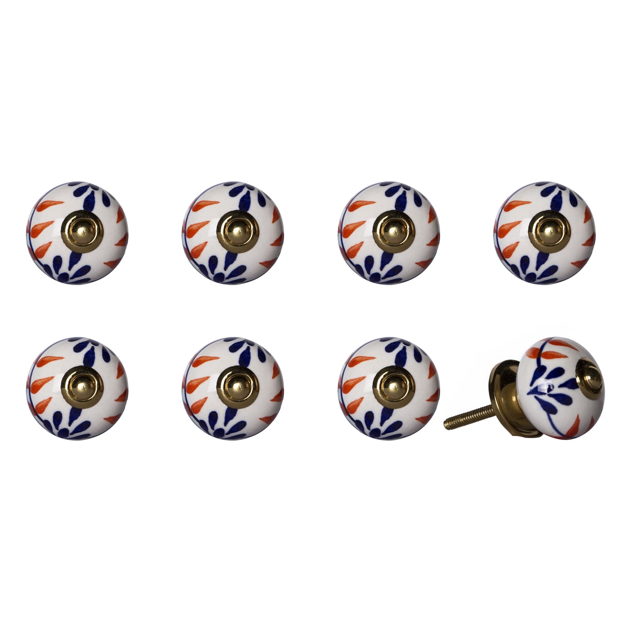 Knob-It 8-Piece Vintage Cabinet Drawer Knobs Hand Painted Antique Design