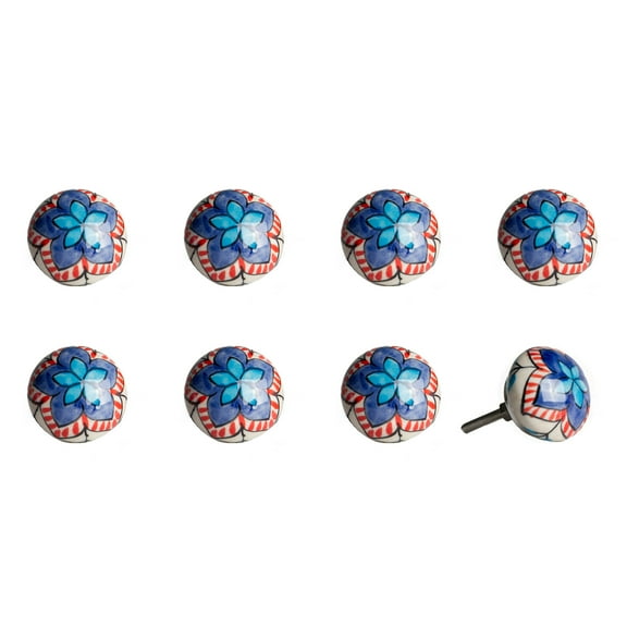 Knob-It Classic Cabinet Drawer Knobs 8-Piece Vintage Hand Painted 22 Inch