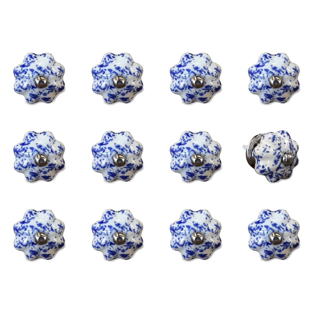 Knob-It Classic Cabinet and Drawer Knobs 12-Piece Hand Painted Vintage 15 Inch
