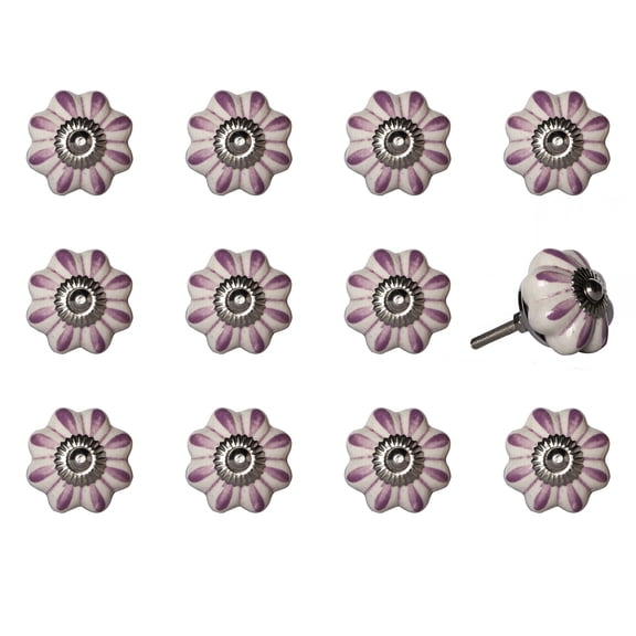 Knob-It Vintage Cabinet Drawer Knobs 12 Piece Hand Painted 19 Inch Bohemian Style